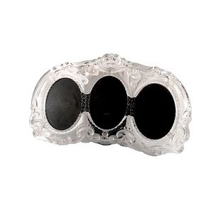 RARE Mikasa Princess Triple Oval Lead Crystal Photo Frame Vintage